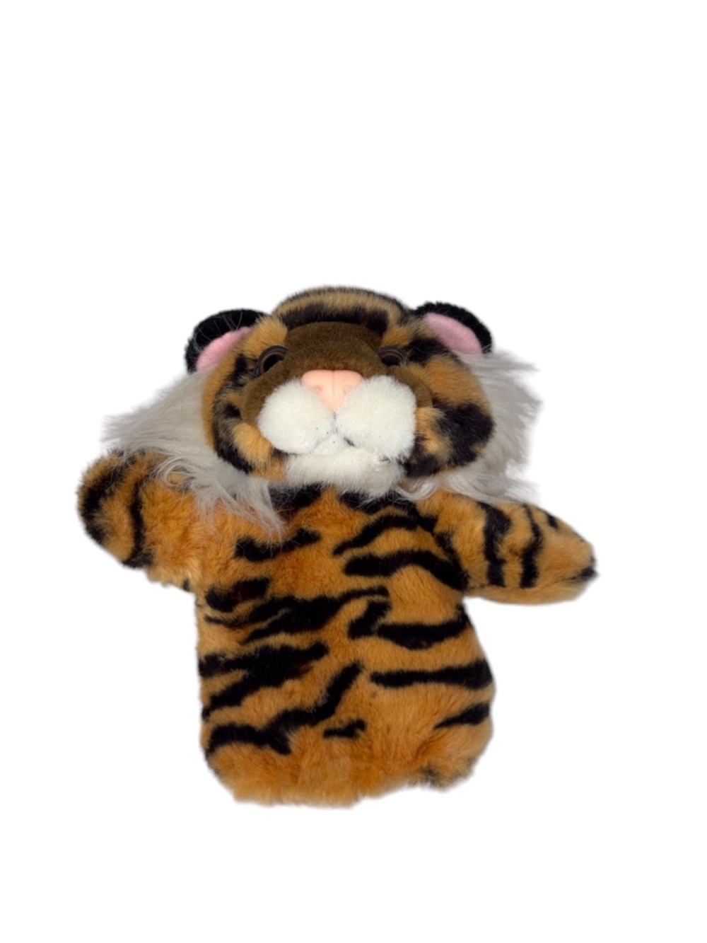 Soft Plush Tiger Orange And Black Hand Puppet Or Golf Club Cover Vintage